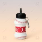 قمقمه آب سیلیکونی تاشو توپ سفید کد4558 - Image 2